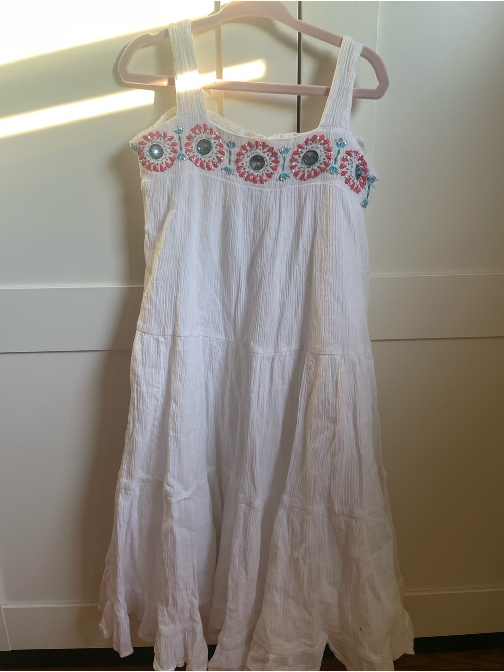 Mini Boden 5-6 yo white summer dress